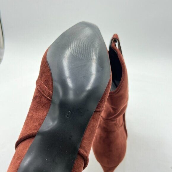 Women Square Toe Comfort Kitten Low Heel Ankle Boot Pull On Bootie Winter - Picture 5 of 7